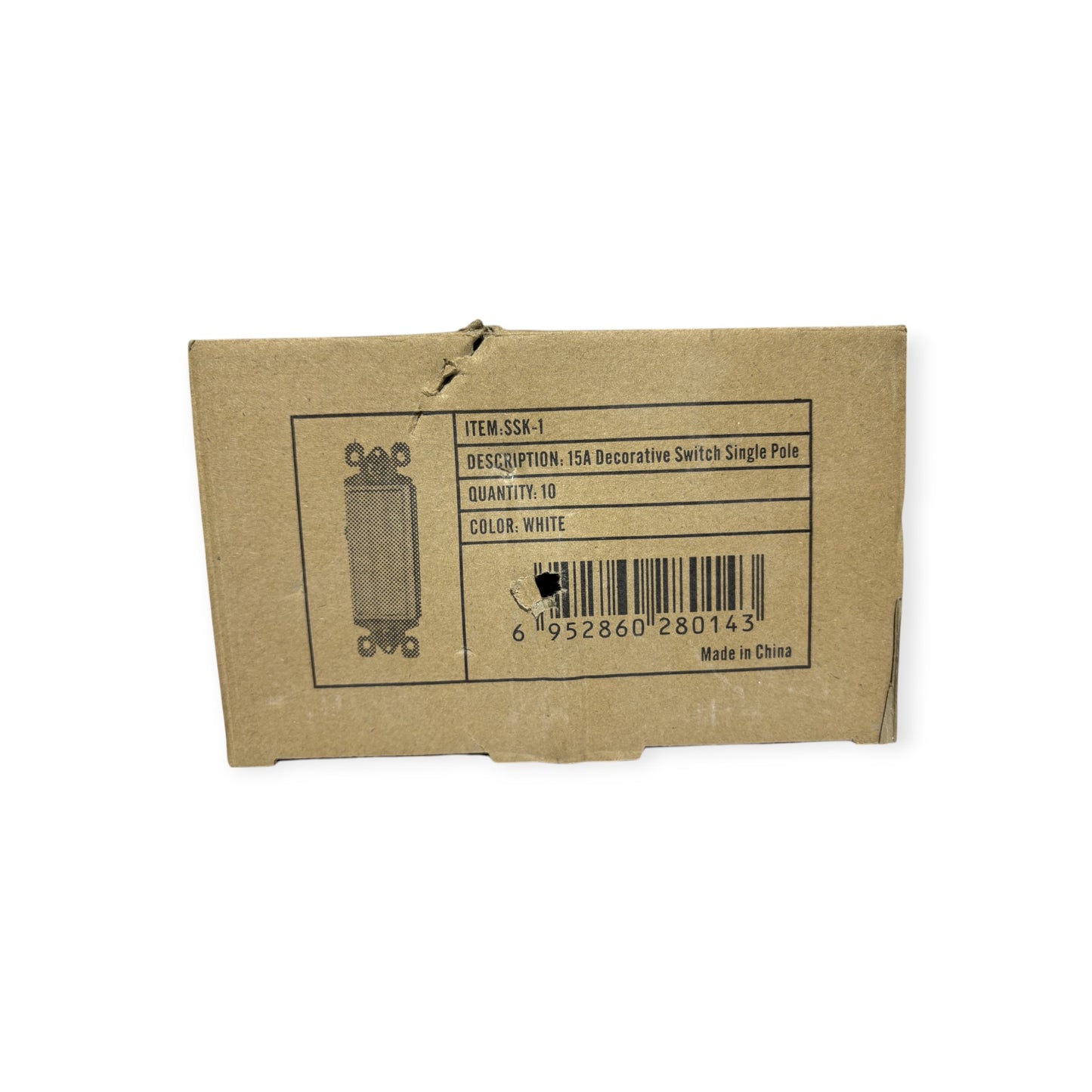 15A Decora-Style Single-Pole Rocker Switch