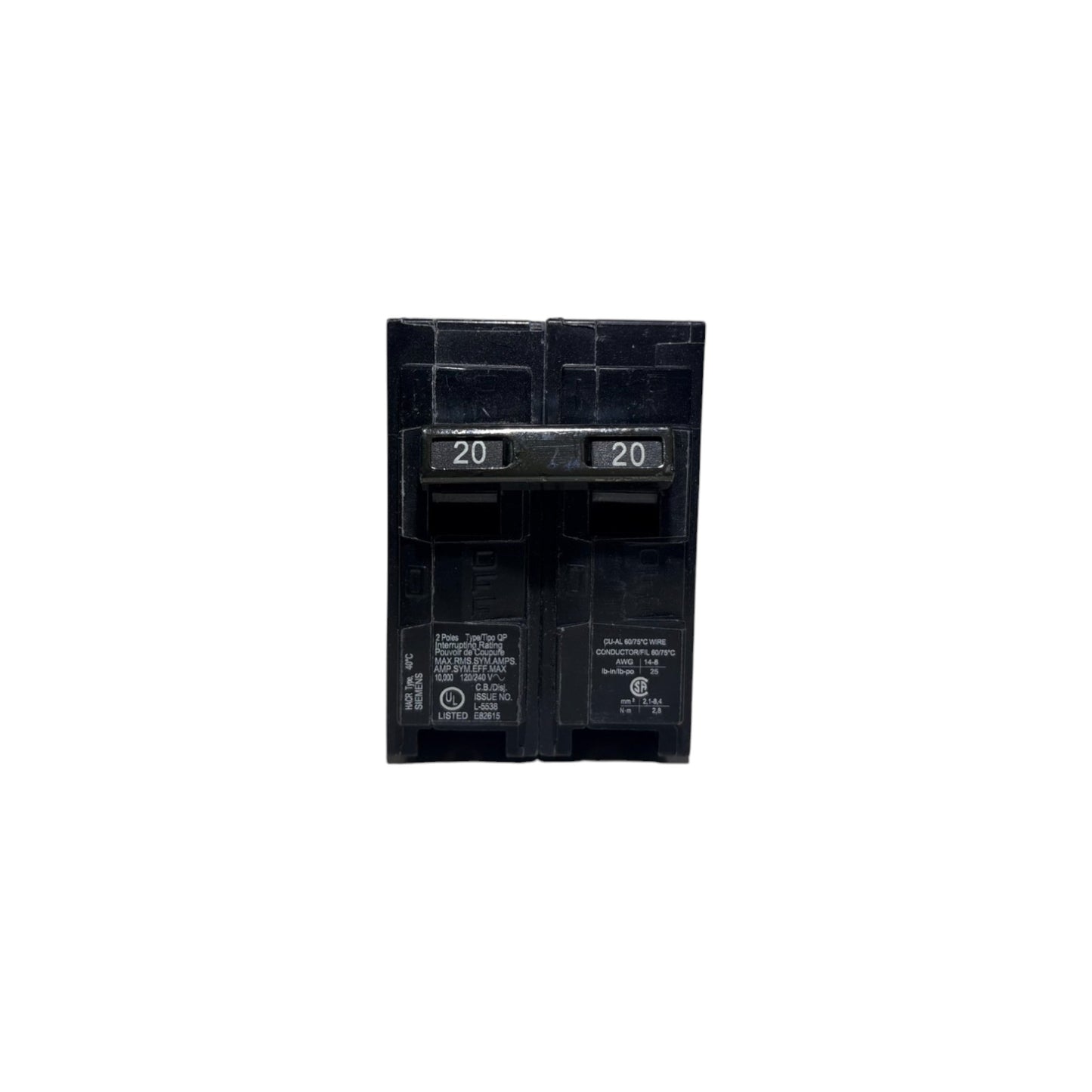 Siemens 2-Pole Breaker - 20 Amp