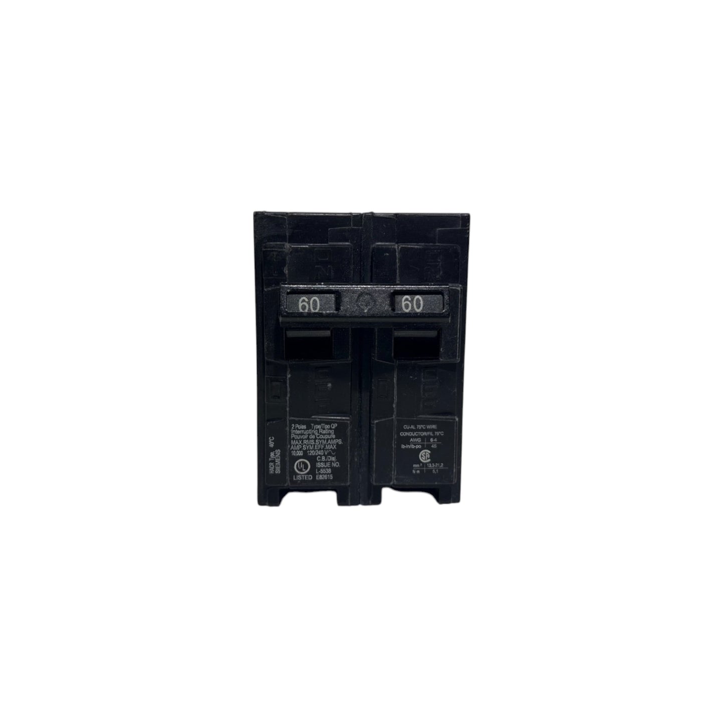 Siemens 2-Pole Breaker - 60 Amp