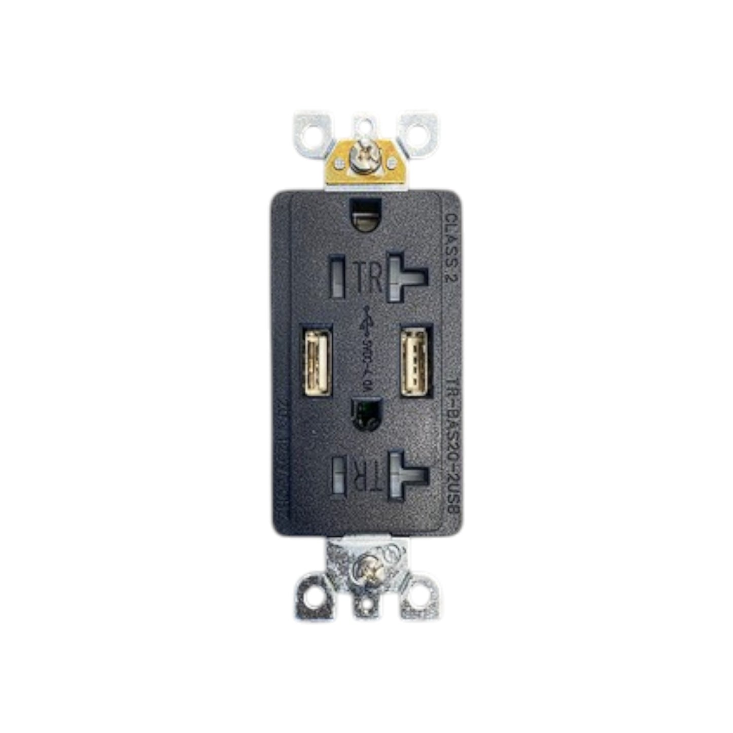 20A USB Receptacle/Outlet - Black