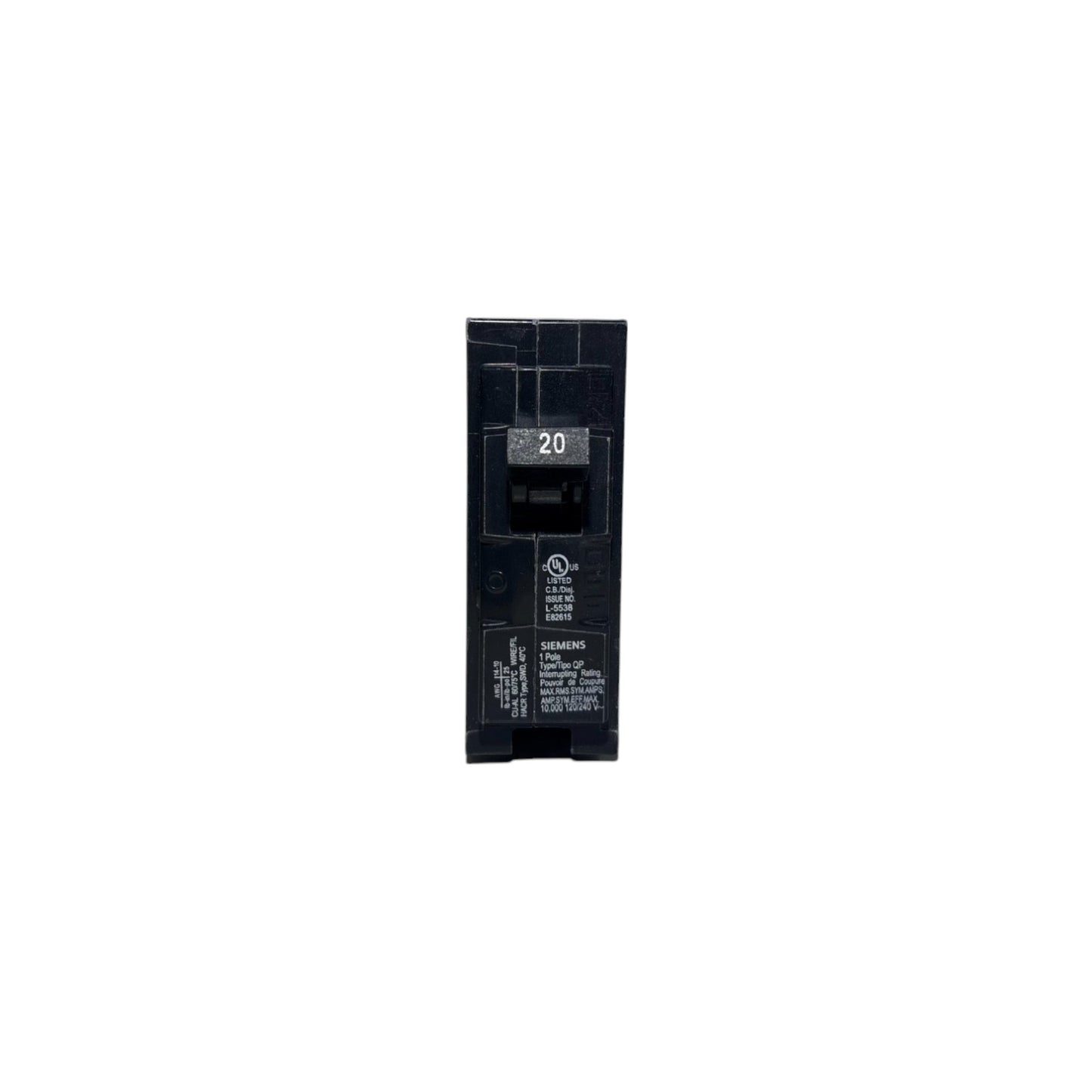 Siemens 1-Pole Breaker - 20 Amp