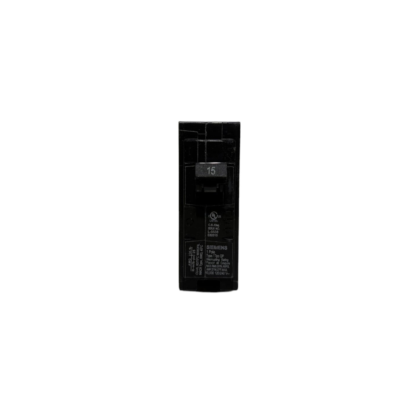 Siemens 1-Pole Breaker - 15 Amp