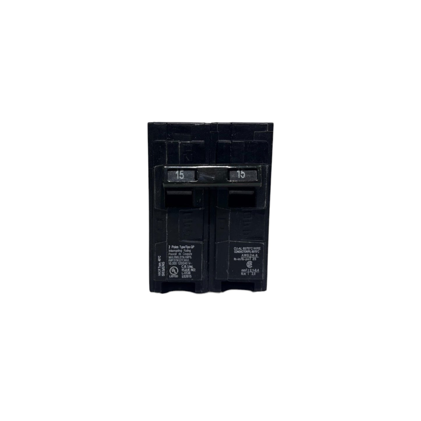 Siemens 2-Pole Breaker - 15 Amp