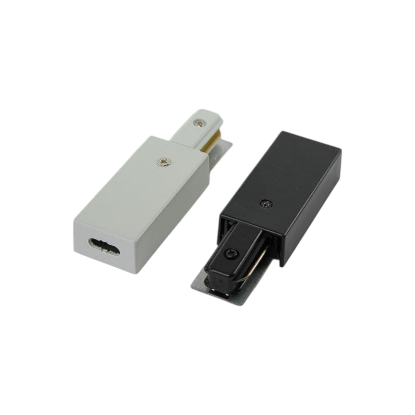 Live End Connector for Track Lighting Rail black/white