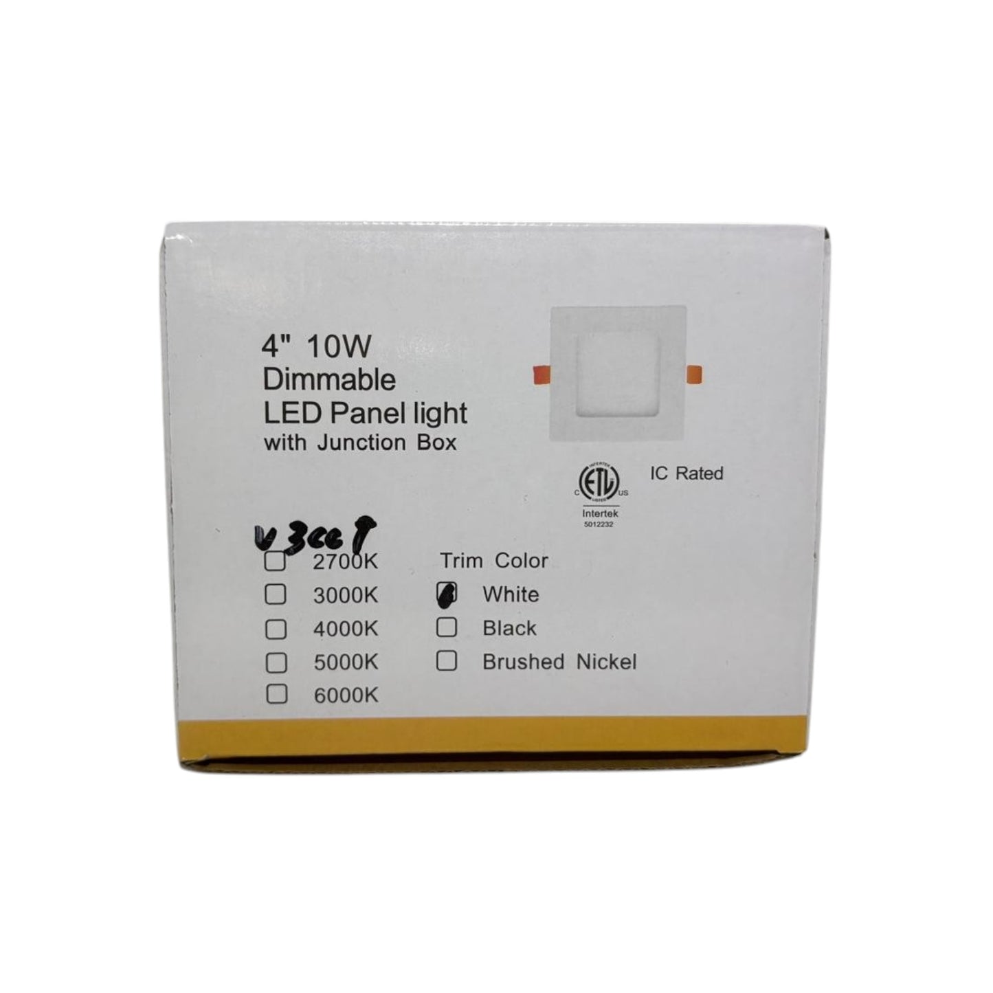 4" Slim Panel Potlight-Square White 3CCT