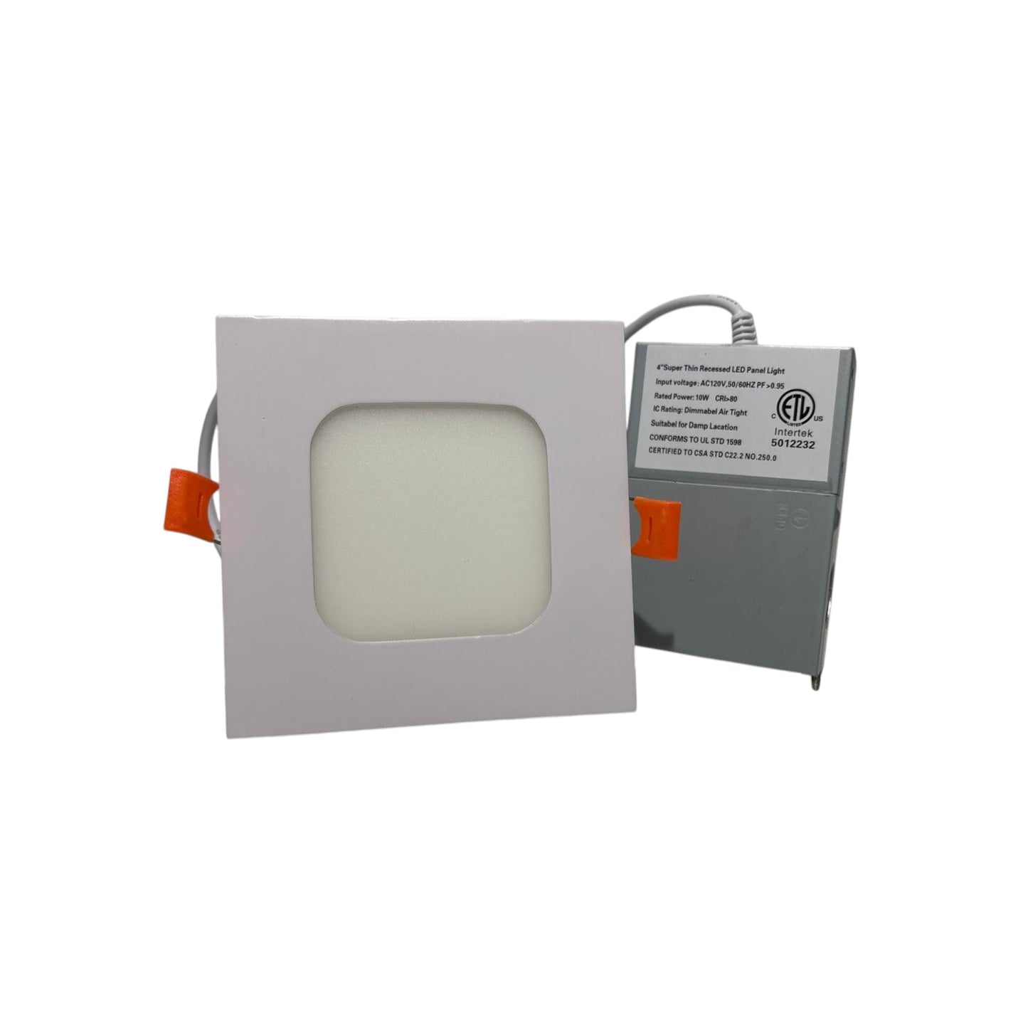 4" Slim Panel Potlight-Square White 3CCT