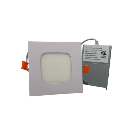 4" Slim Panel Potlight-Square White 3CCT