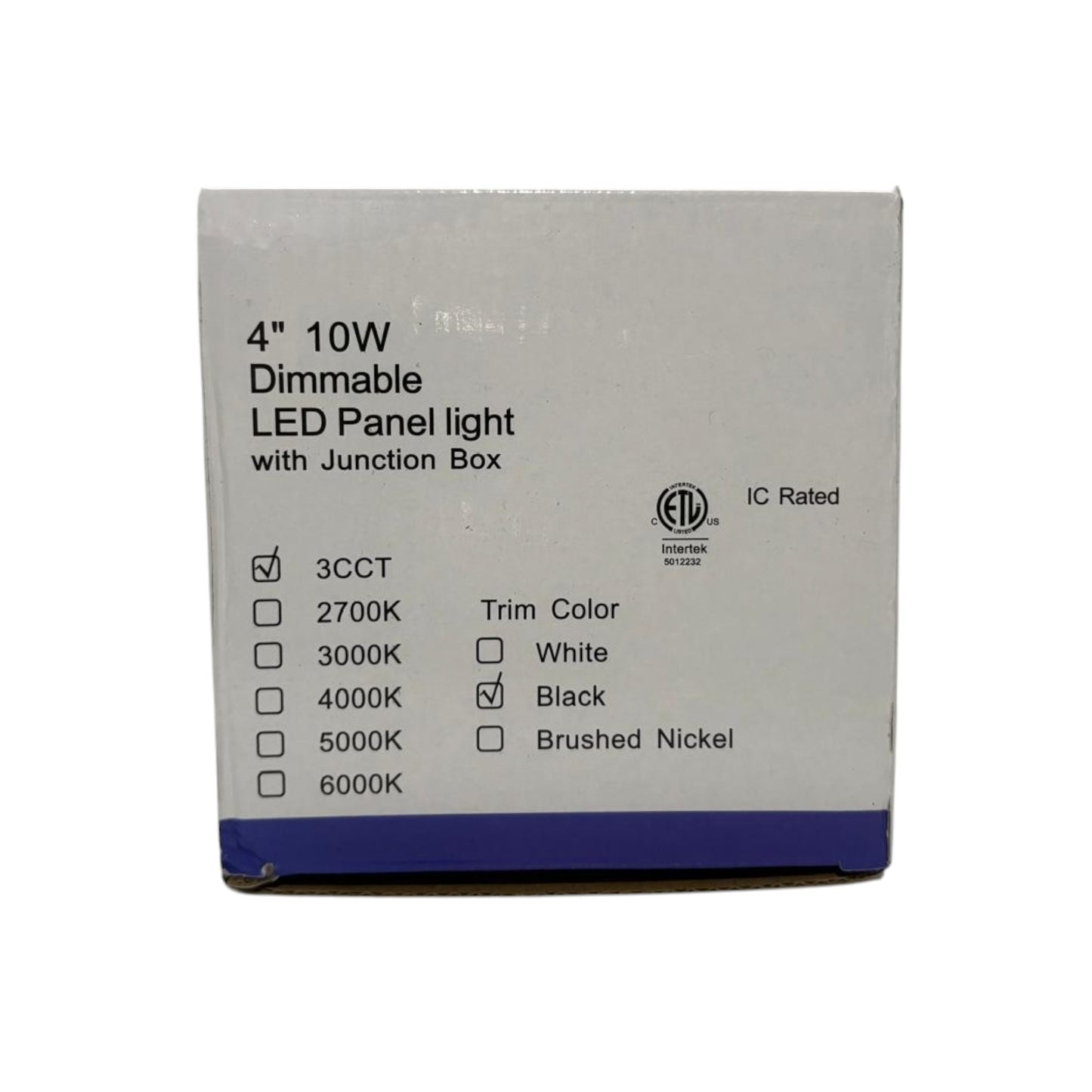 4"Slim Panel Potlight Black 3CCT