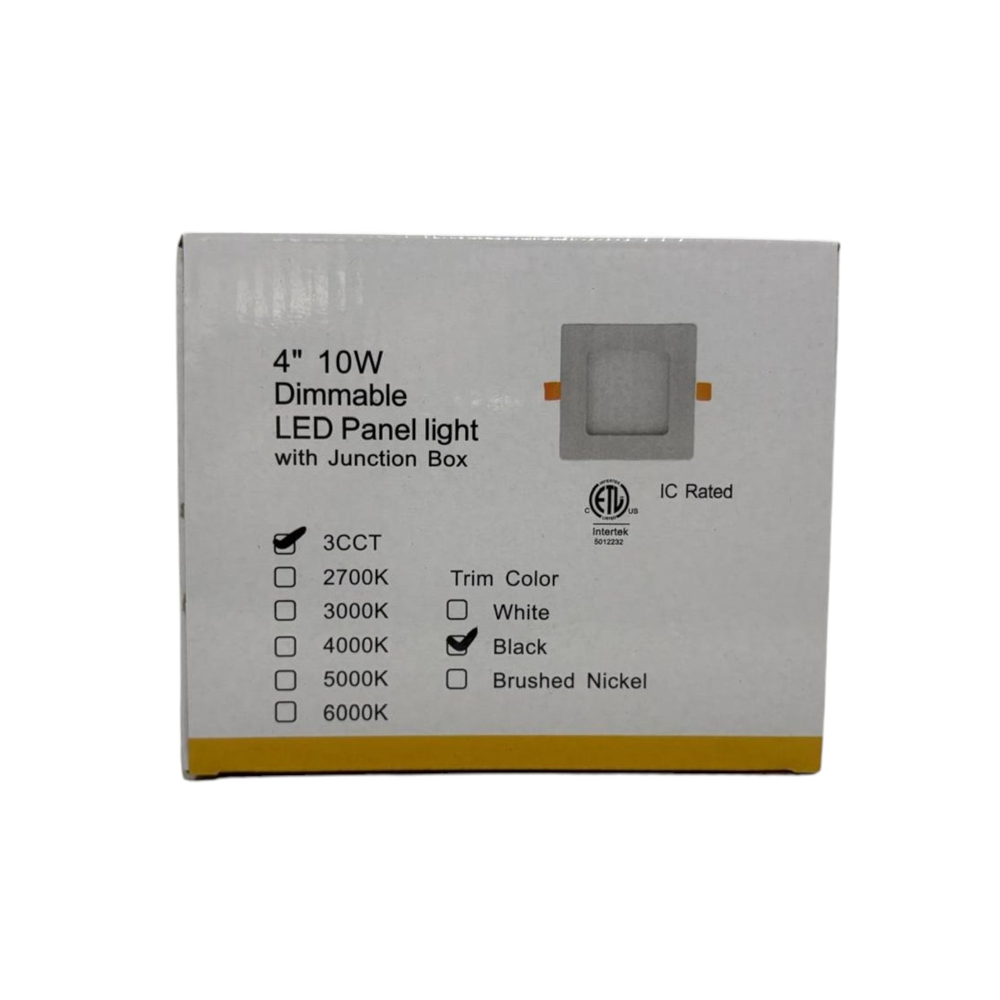 4"Slim Panel Potlight-Square-Black 3CCT