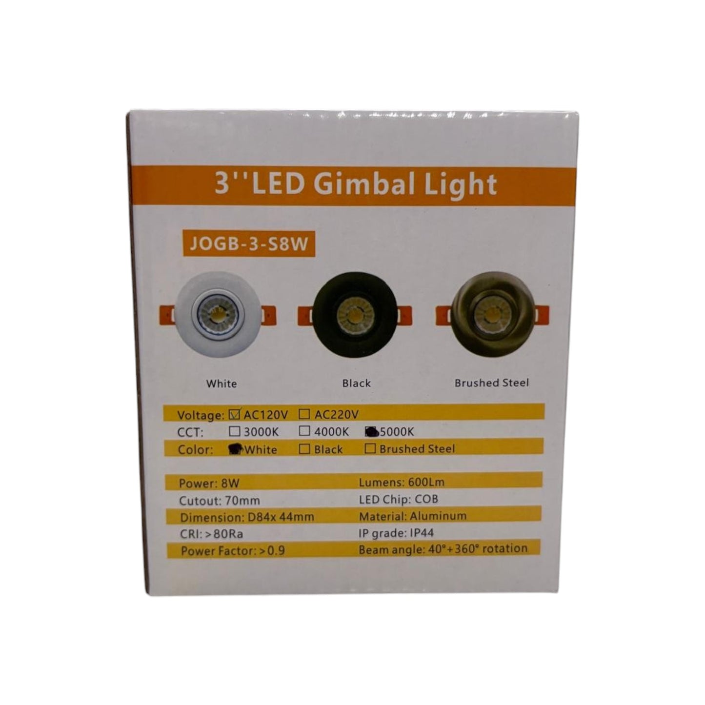3"Gimble (White Trim and Black Trim)